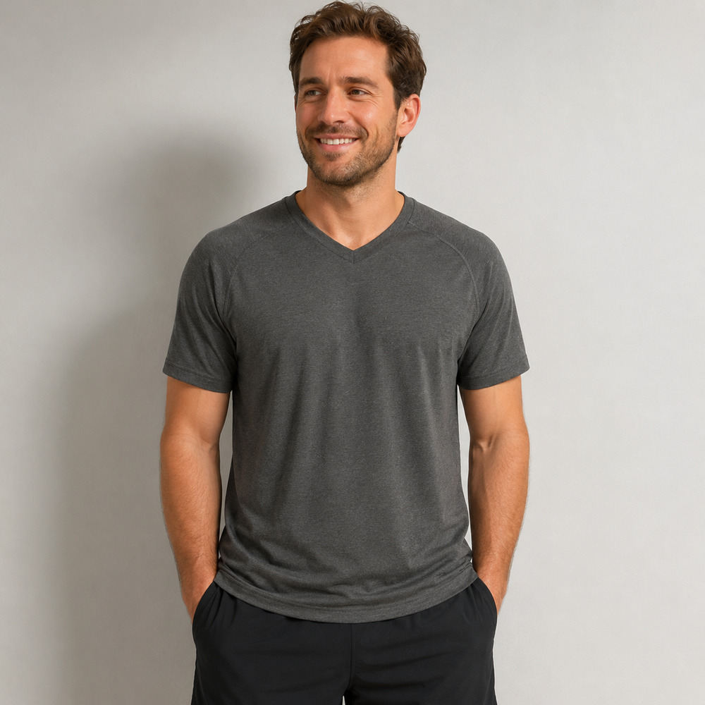 Lululemon Switchback Short Sleeve V S Heathered Gray Set Your Goals Men